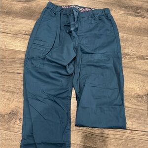 WOMEN Pants Elastic Waist Cargo Pants in Teal Blue